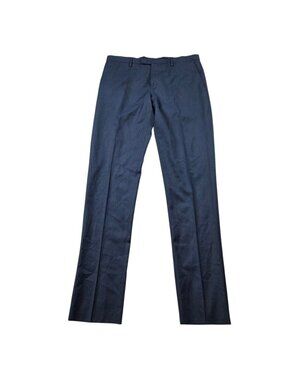 Boglioli Pants Mens 52 US 36 Navy Virgin Wool Trousers Italy Unhemmed*